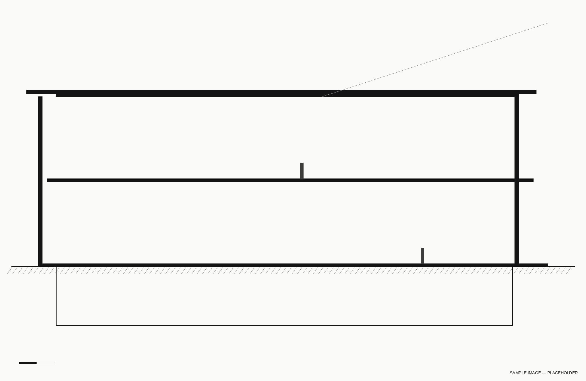 Sample drawing — section through reading room