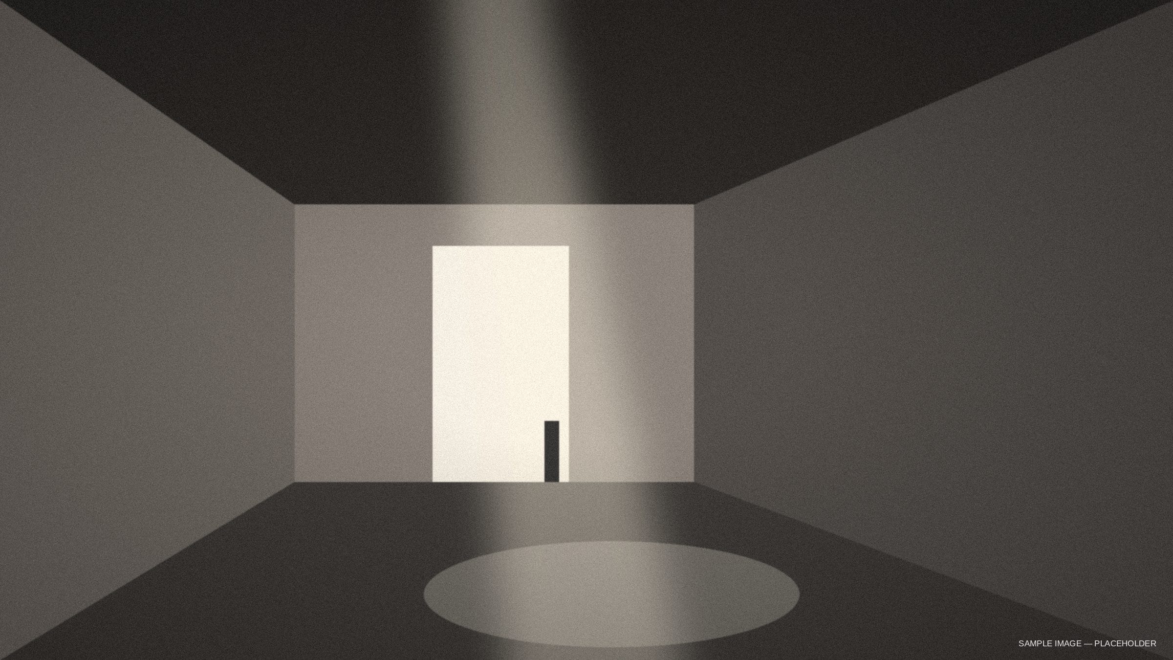 Sample render — interior with a single shaft of light