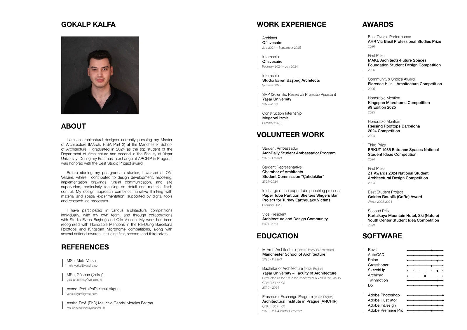 Graphic CV, page 1 of 1