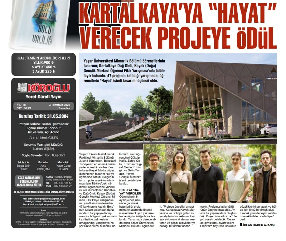 Screenshot of Köroğlu Gazetesi: HAYAT in Print: Köroğlu Gazetesi, Page 2