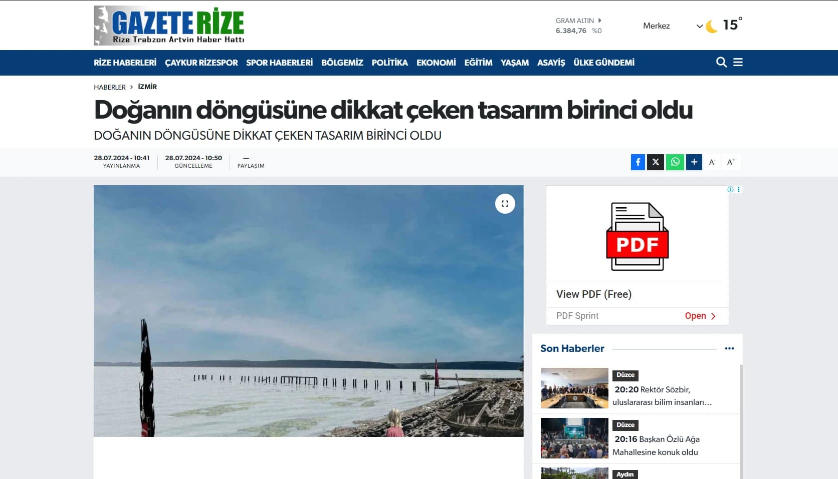 Screenshot of Gazete Rize: A Design Exploring Nature's Cycles Receives First Prize